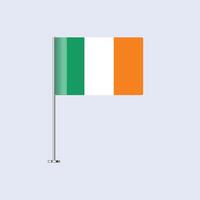 Isolated Ireland Table Flag on Pole, Irish Flag Design for Print and Web vector