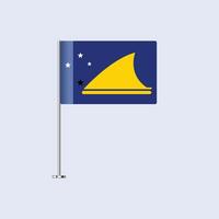 Isolated Tokelau Table Flag on Pole, Tokelauan Flag Design for Print and Web vector