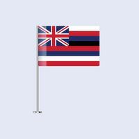 Isolated Hawaii Table Flag on Pole, Hawaiian Flag Design for Print and Web vector