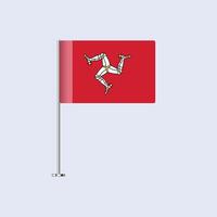 Isolated Isle of Man Table Flag on Pole, Isle of Man Flag Design for Print and Web vector