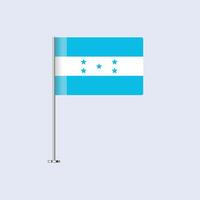 Isolated Honduras Table Flag on Pole, Honduran Flag Design for Print and Web vector