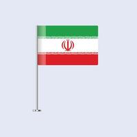 Isolated Iran Table Flag on Pole, Iranian Flag Design for Print and Web vector