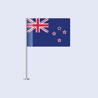 Isolated New Zealand Table Flag on Pole, New Zealand Flag Design for Print and Web vector