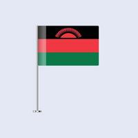 Isolated Malawi Table Flag on Pole, Malawian Flag Design for Print and Web vector
