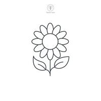 Sunflower icon symbol illustration isolated on white background vector