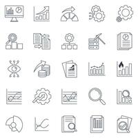 analysis icons set, Included icons as Big data, flow chart, Data report, pie chart and more symbols collection, logo isolated illustration vector