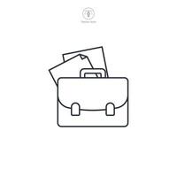 Briefcase with document icon symbol illustration isolated on white background vector