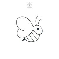 Honey bee icon symbol illustration isolated on white background vector