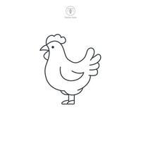 Chicken icon symbol illustration isolated on white background vector