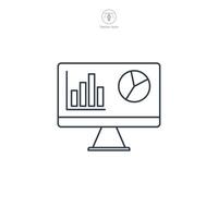 Analytics dashboard icon symbol illustration isolated on white background vector