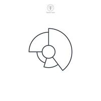 pie chart icon symbol illustration isolated on white background vector