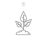 Seedling icon symbol illustration isolated on white background vector