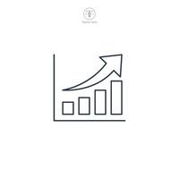 Bar chart icon symbol illustration isolated on white background vector