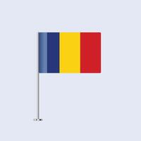 Isolated Romania Table Flag on Pole, Romanian Flag Design for Print and Web vector