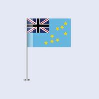 Isolated Tuvalu Table Flag on Pole, Tuvaluan Flag Design for Print and Web vector