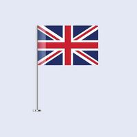 Isolated United Kingdom Table Flag on Pole, British Flag Design for Print and Web vector