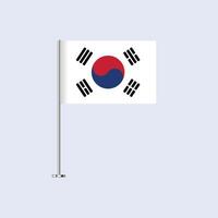 Isolated South Korea Table Flag on Pole, South Korean Flag Design for Print and Web vector