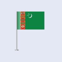 Isolated Turkmenistan Table Flag on Pole, Turkmen Flag Design for Print and Web vector