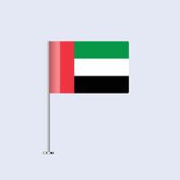 Isolated UAE Table Flag on Pole, UAE Flag Design for Print and Web vector