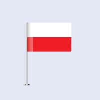 Isolated Poland Table Flag on Pole, Polish Flag Design for Print and Web vector