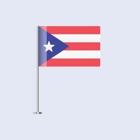 Isolated Puerto Rico Table Flag on Pole, Puerto Rican Flag Design for Print and Web vector