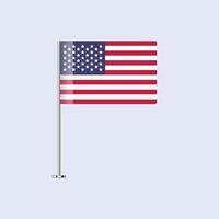 Isolated United States Table Flag on Pole, American Flag Design for Print and Web vector