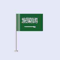 Isolated Saudi Arabia Table Flag on Pole, Saudi Flag Design for Print and Web vector