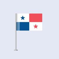Isolated Panama Table Flag on Pole, Panamanian Flag Design for Print and Web vector