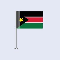 Isolated South Sudan Table Flag on Pole, South Sudanese Flag Design for Print and Web vector