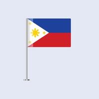 Isolated Philippines Table Flag on Pole, Philippine Flag Design for Print and Web vector