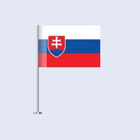 Isolated Slovakia Table Flag on Pole, Slovak Flag Design for Print and Web vector