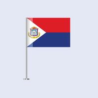 Isolated Sint Maarten Table Flag on Pole, Sint Maartener Flag Design for Print and Web vector