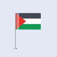 Isolated Palestine Table Flag on Pole, Palestinian Flag Design for Print and Web vector
