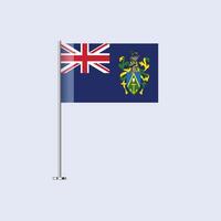 Isolated Pitcairn Islands Table Flag on Pole, Pitcairnese Flag Design for Print and Web vector