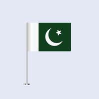 Isolated Pakistan Table Flag on Pole, Pakistani Flag Design for Print and Web vector