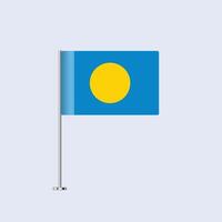 Isolated Palau Table Flag on Pole, Palauan Flag Design for Print and Web vector
