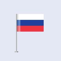 Isolated Russia Table Flag on Pole, Russian Flag Design for Print and Web vector