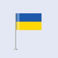 Isolated Ukraine Table Flag on Pole, Ukrainian Flag Design for Print and Web vector