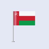 Isolated Oman Table Flag on Pole, Omani Flag Design for Print and Web vector