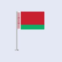 Isolated Belarus Table Flag on Pole, Belarusian Flag Design for Print and Web vector