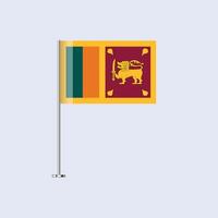 Isolated Sri Lanka Table Flag on Pole, Sri Lankan Flag Design for Print and Web vector
