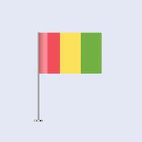 Isolated Guinea Table Flag on Pole, Guinean Flag Design for Print and Web vector