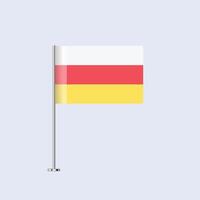 Isolated Ossetia Table Flag on Pole, Ossetian Flag Design for Print and Web vector