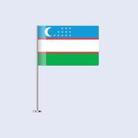 Isolated Uzbekistan Table Flag on Pole, Uzbek Flag Design for Print and Web vector
