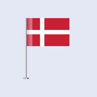 Isolated Denmark Table Flag on Pole, Danish Flag Design for Print and Web vector