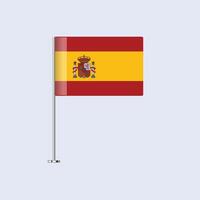 Isolated Spain Table Flag on Pole, Spanish Flag Design for Print and Web vector
