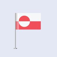 Isolated Greenland Table Flag on Pole, Greenlandic Flag Design for Print and Web vector