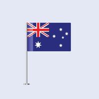Isolated Australia Table Flag on Pole, Australian Flag Design for Print and Web vector