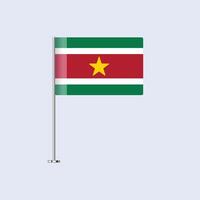 Isolated Suriname Table Flag on Pole, Surinamese Flag Design for Print and Web vector