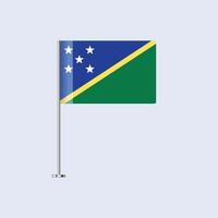 Isolated Solomon Islands Table Flag on Pole, Solomon Islander Flag Design for Print and Web vector